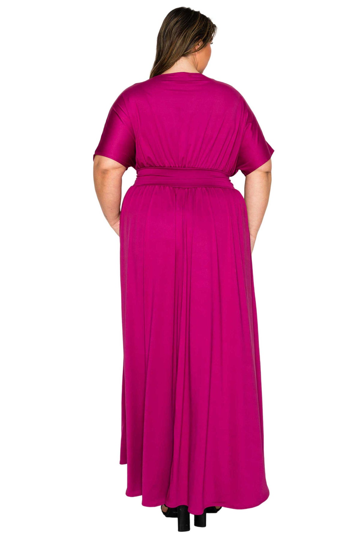 L I V D Women's Plus Size Raffi Empire Waist Pocket Maxi Dress