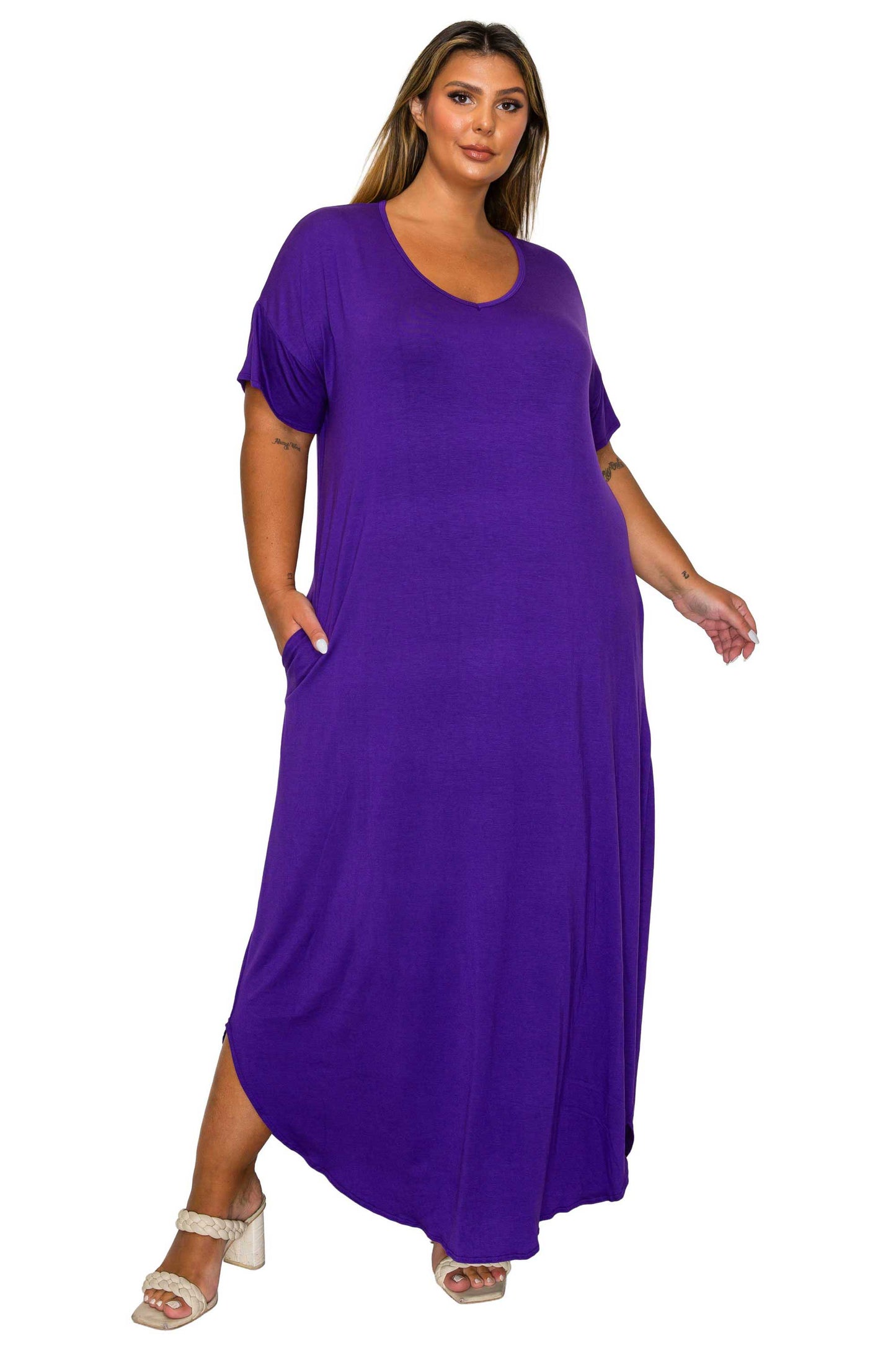 L I V D Women's Plus Size Scarlett Maxi Pocket Dress