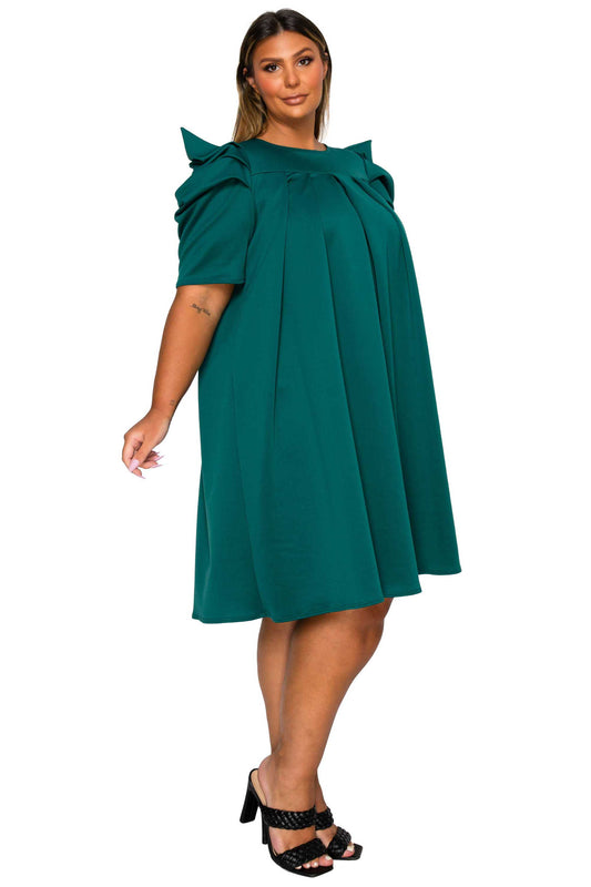 L I V D Women's Plus Size Zaya Pleated Swing Dress