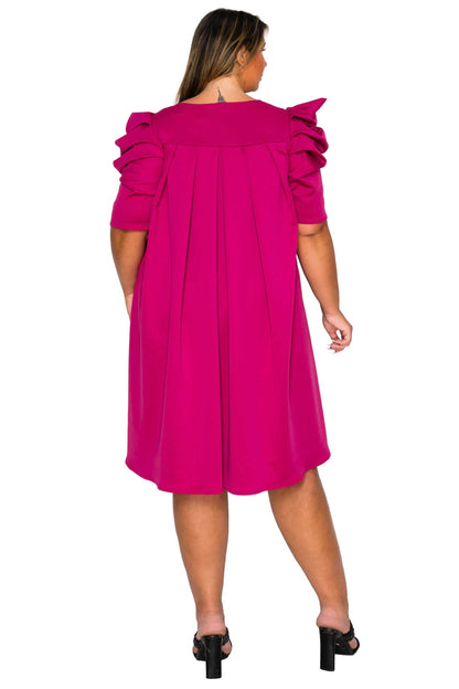 L I V D Women's Plus Size Zaya Pleated Swing Dress
