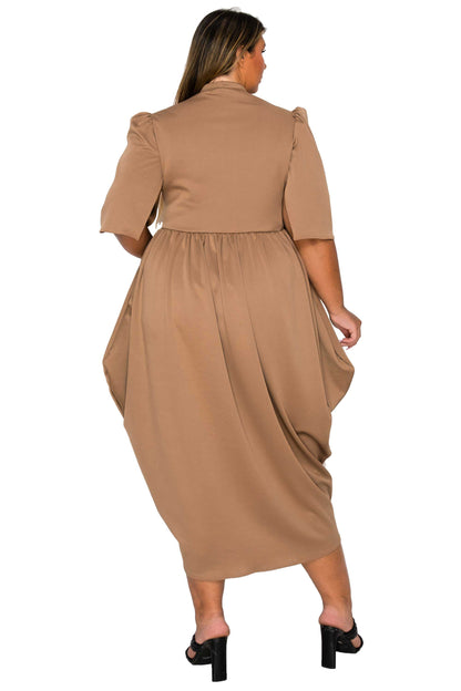 L I V D Women's Plus Size Aesira Tulip Hem Pocket Dress