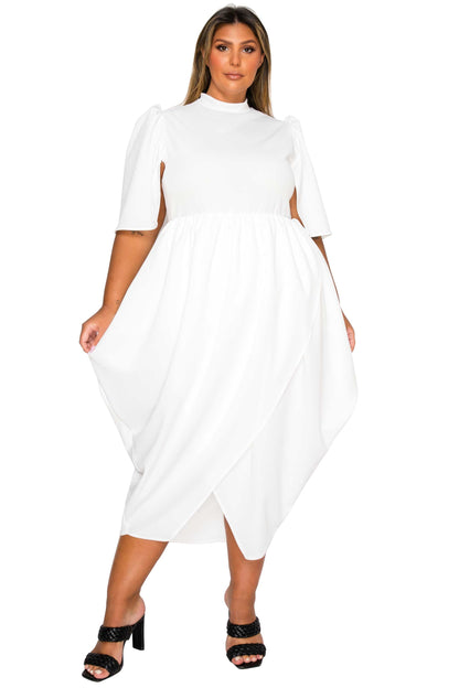 L I V D Women's Plus Size Aesira Tulip Hem Pocket Dress