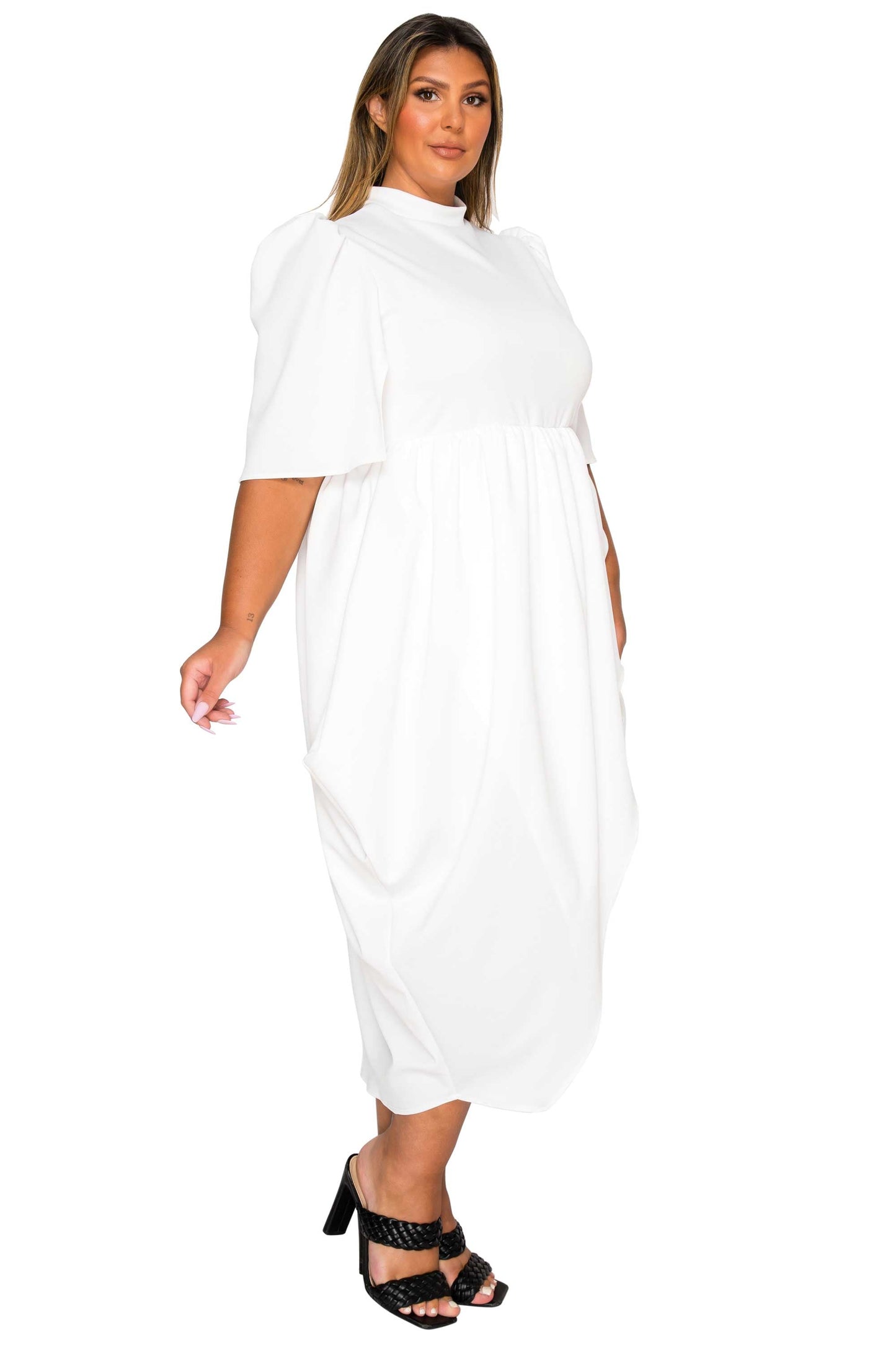 L I V D Women's Plus Size Aesira Tulip Hem Pocket Dress