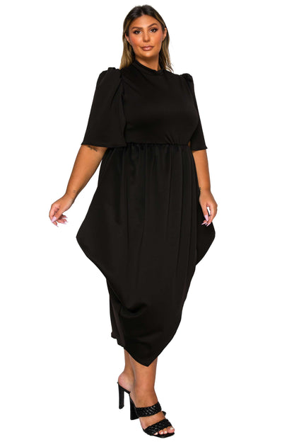 L I V D Women's Plus Size Aesira Tulip Hem Pocket Dress