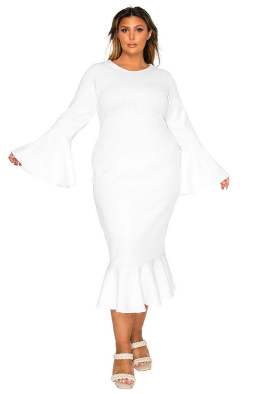 L I V D Women's Plus Size Sabrina Mermaid Hem Dress