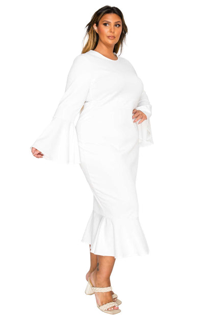 L I V D Women's Plus Size Sabrina Mermaid Hem Dress