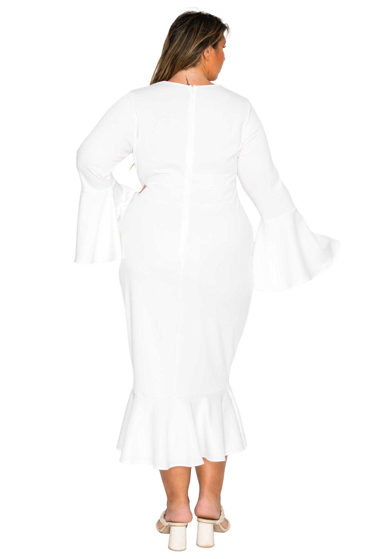 L I V D Women's Plus Size Sabrina Mermaid Hem Dress