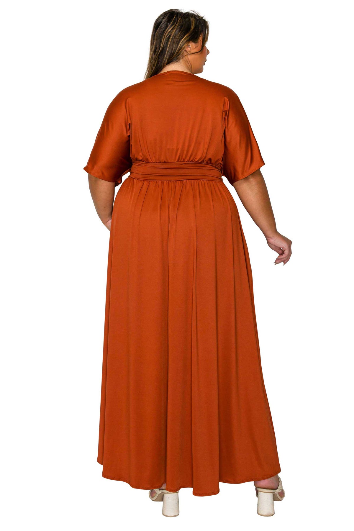 L I V D Women's Plus Size Raffi Empire Waist Pocket Maxi Dress