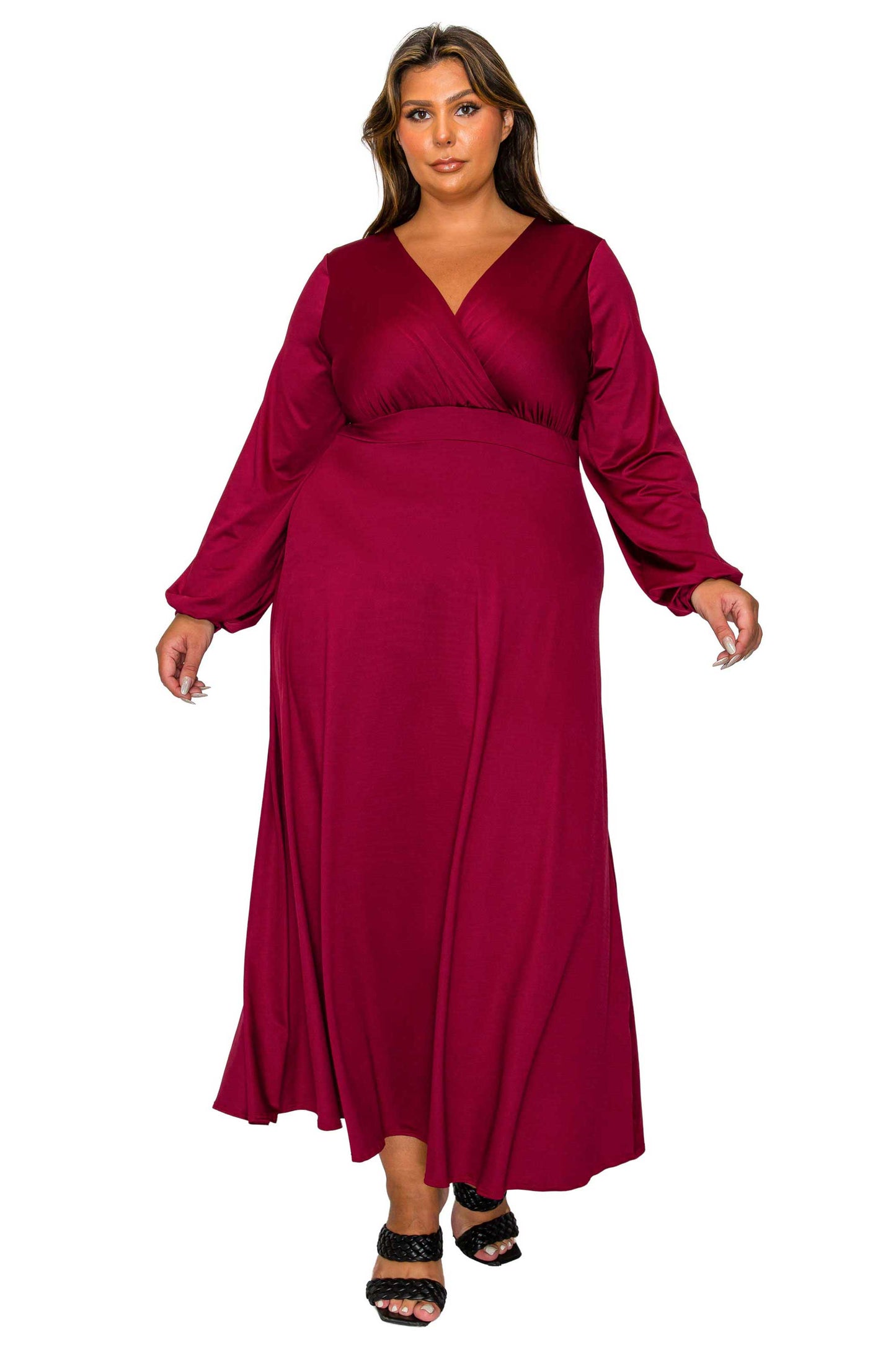 L I V D Women's Plus Size Sophia Surplice Dress