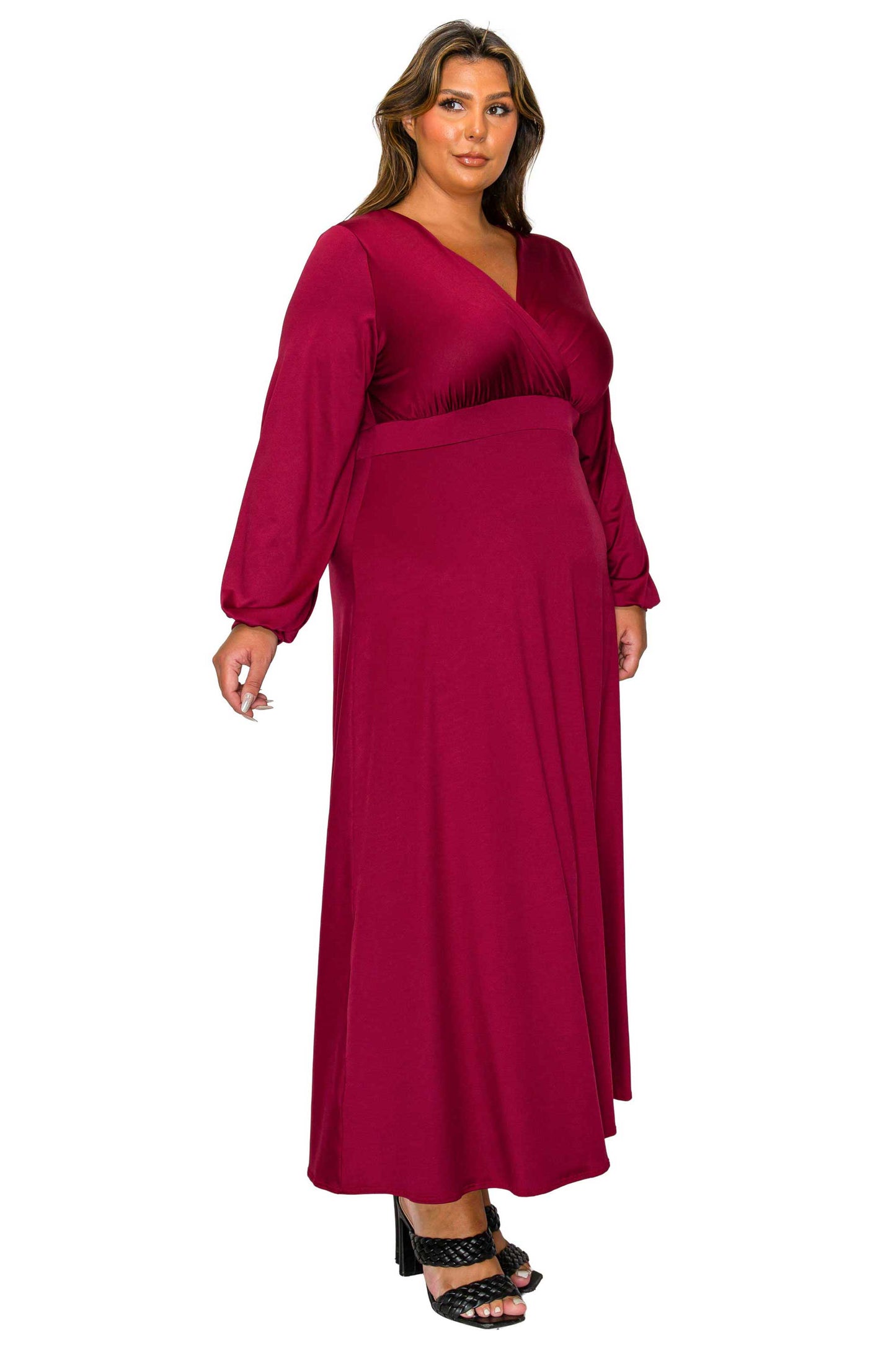 L I V D Women's Plus Size Sophia Surplice Dress