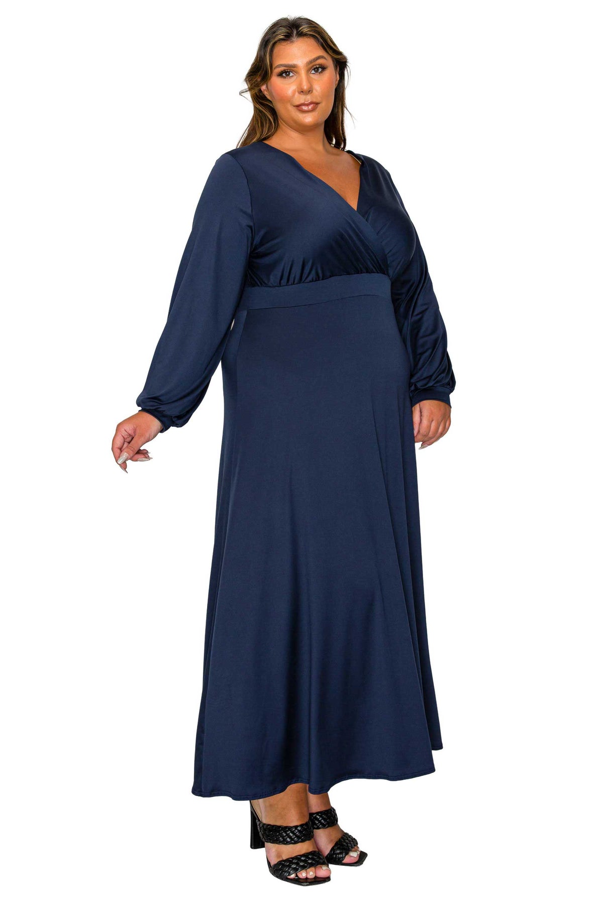 L I V D Women's Plus Size Sophia Surplice Dress
