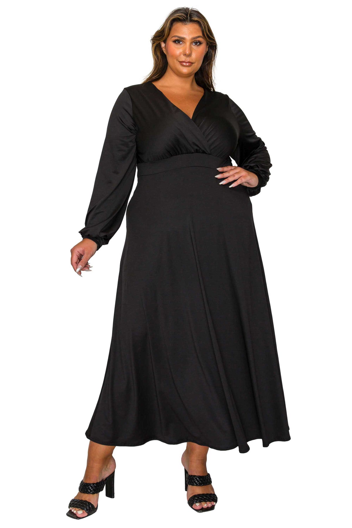 L I V D Women's Plus Size Sophia Surplice Dress