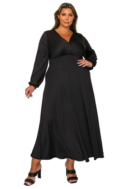 L I V D Women's Plus Size Sophia Surplice Dress