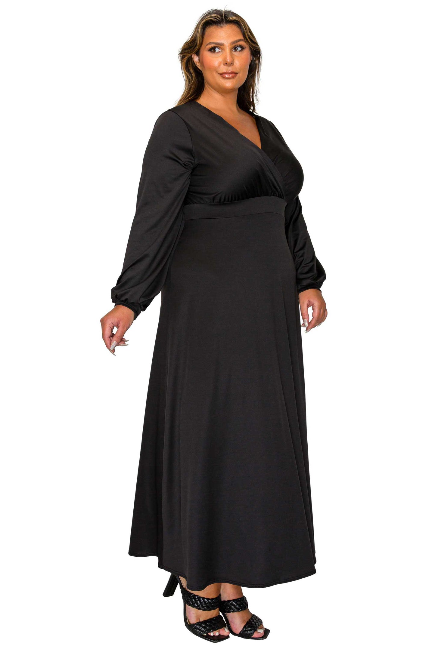L I V D Women's Plus Size Sophia Surplice Dress