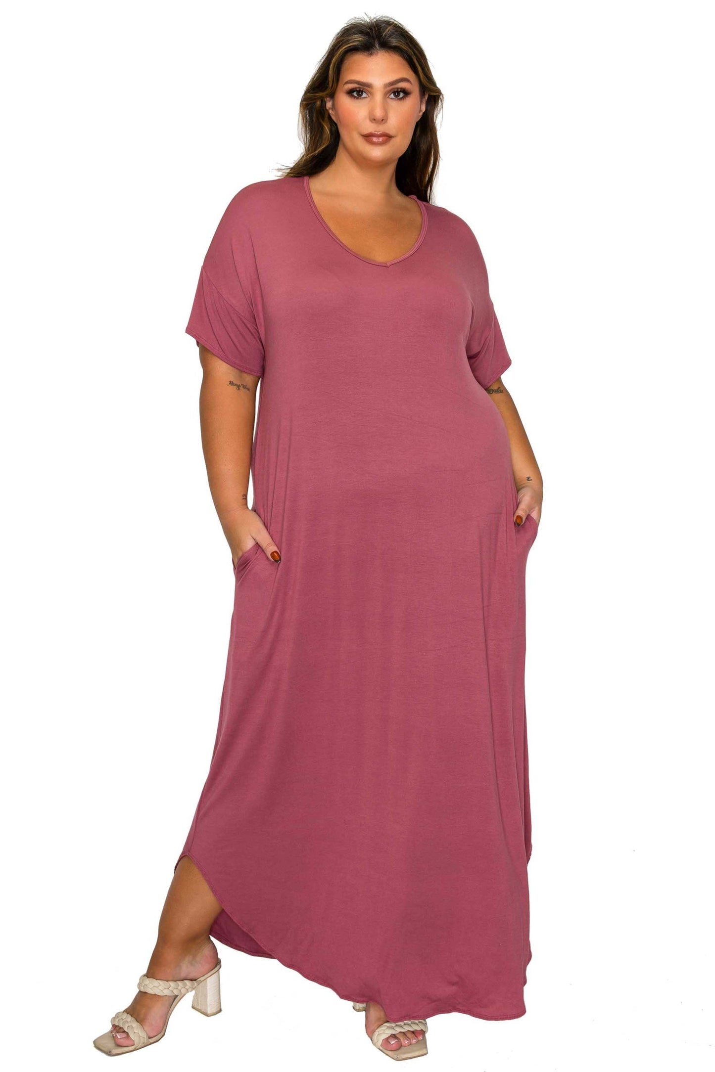 L I V D Women's Plus Size Scarlett Maxi Pocket Dress