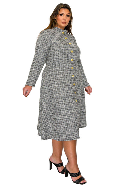 L I V D Women's Plus Size Chelsea Tweed Dress