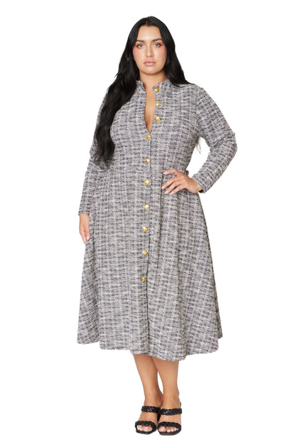 L I V D Women's Plus Size Chelsea Tweed Dress