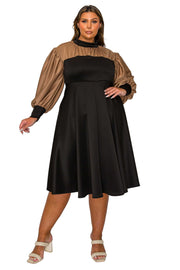 L I V D Women's Plus Size Calissa Color Block Midi Dress