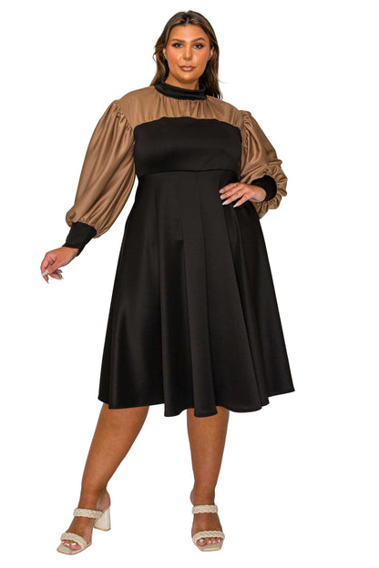 L I V D Women's Plus Size Calissa Color Block Midi Dress