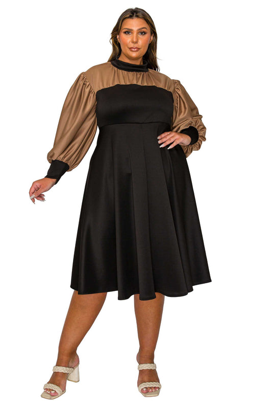 L I V D Women's Plus Size Calissa Color Block Midi Dress