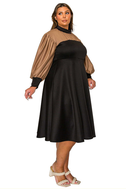 L I V D Women's Plus Size Calissa Color Block Midi Dress