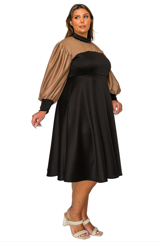 L I V D Women's Plus Size Calissa Color Block Midi Dress