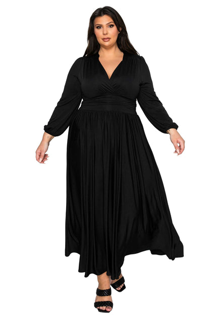 L I V D Women's Plus Size Solene Empire Waist Dress