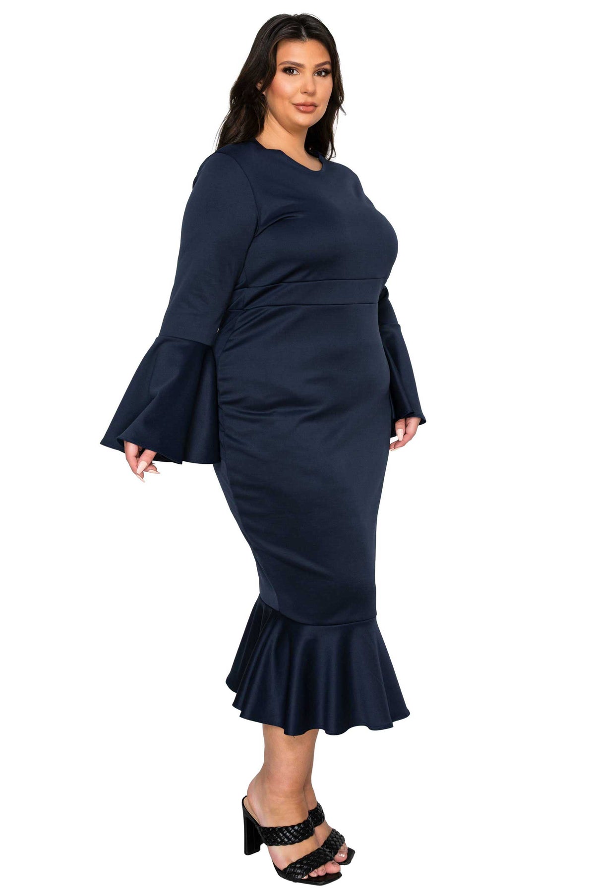 L I V D Women's Plus Size Sabrina Mermaid Hem Dress