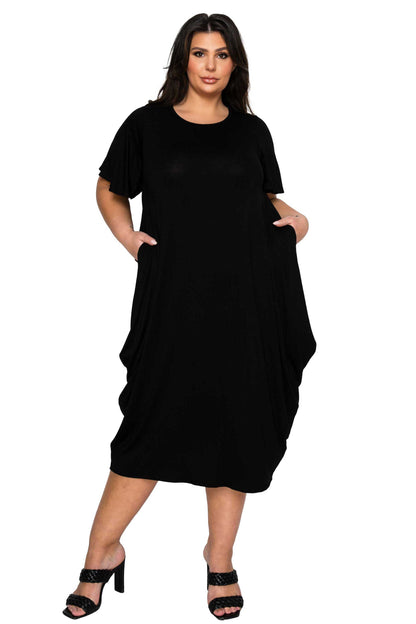 L I V D Women's Plus Size Liz Flutter Sleeve Pocket Dress