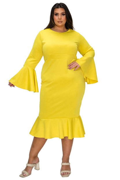 L I V D Women's Plus Size Sabrina Mermaid Hem Dress