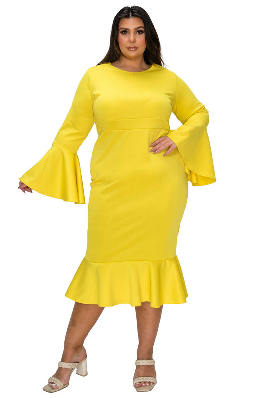 L I V D Women's Plus Size Sabrina Mermaid Hem Dress