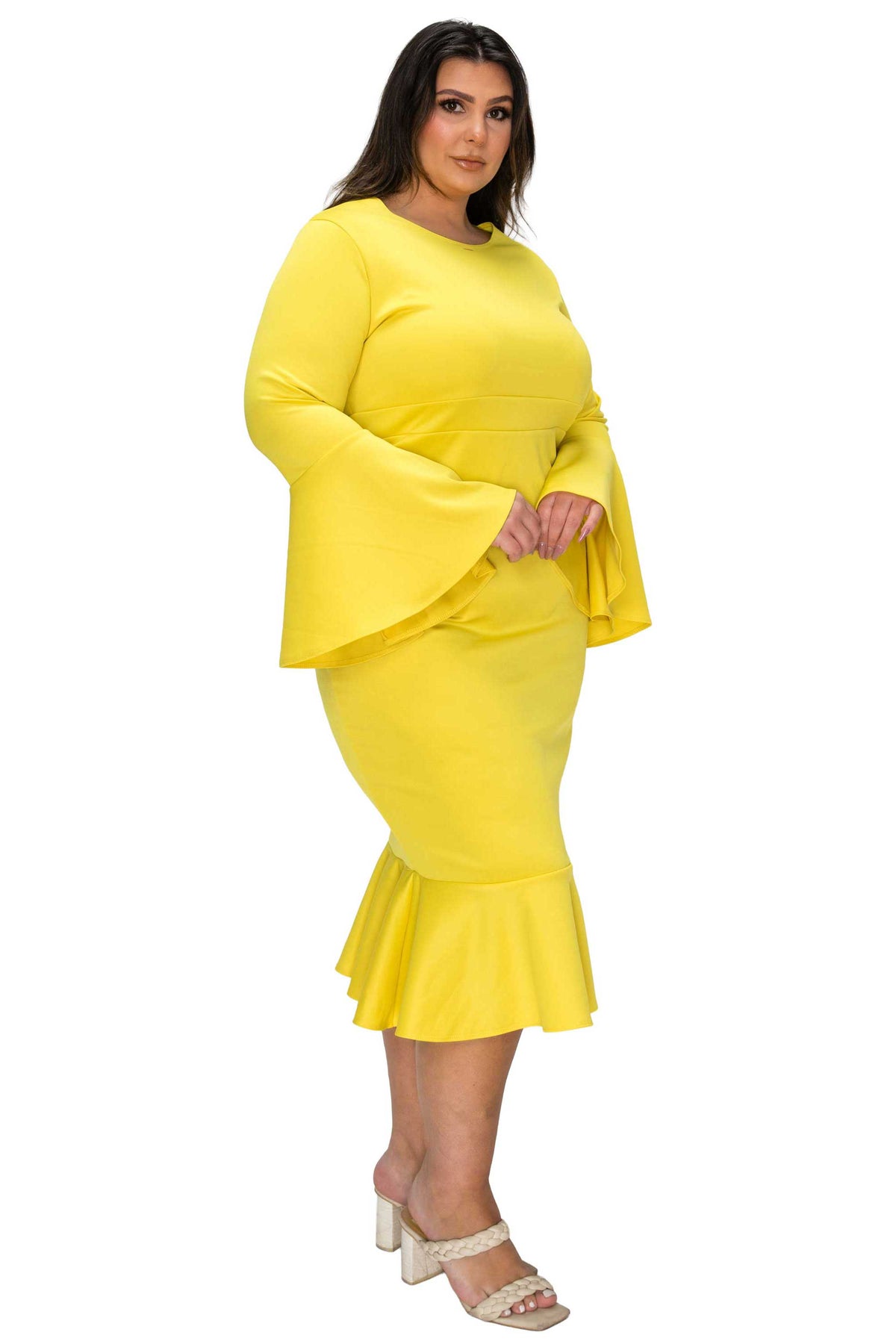 L I V D Women's Plus Size Sabrina Mermaid Hem Dress