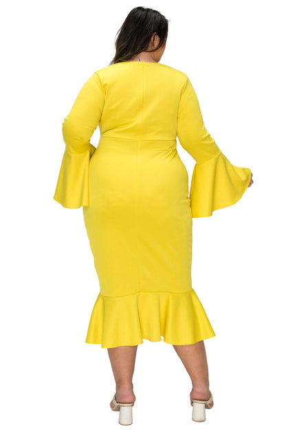 L I V D Women's Plus Size Sabrina Mermaid Hem Dress