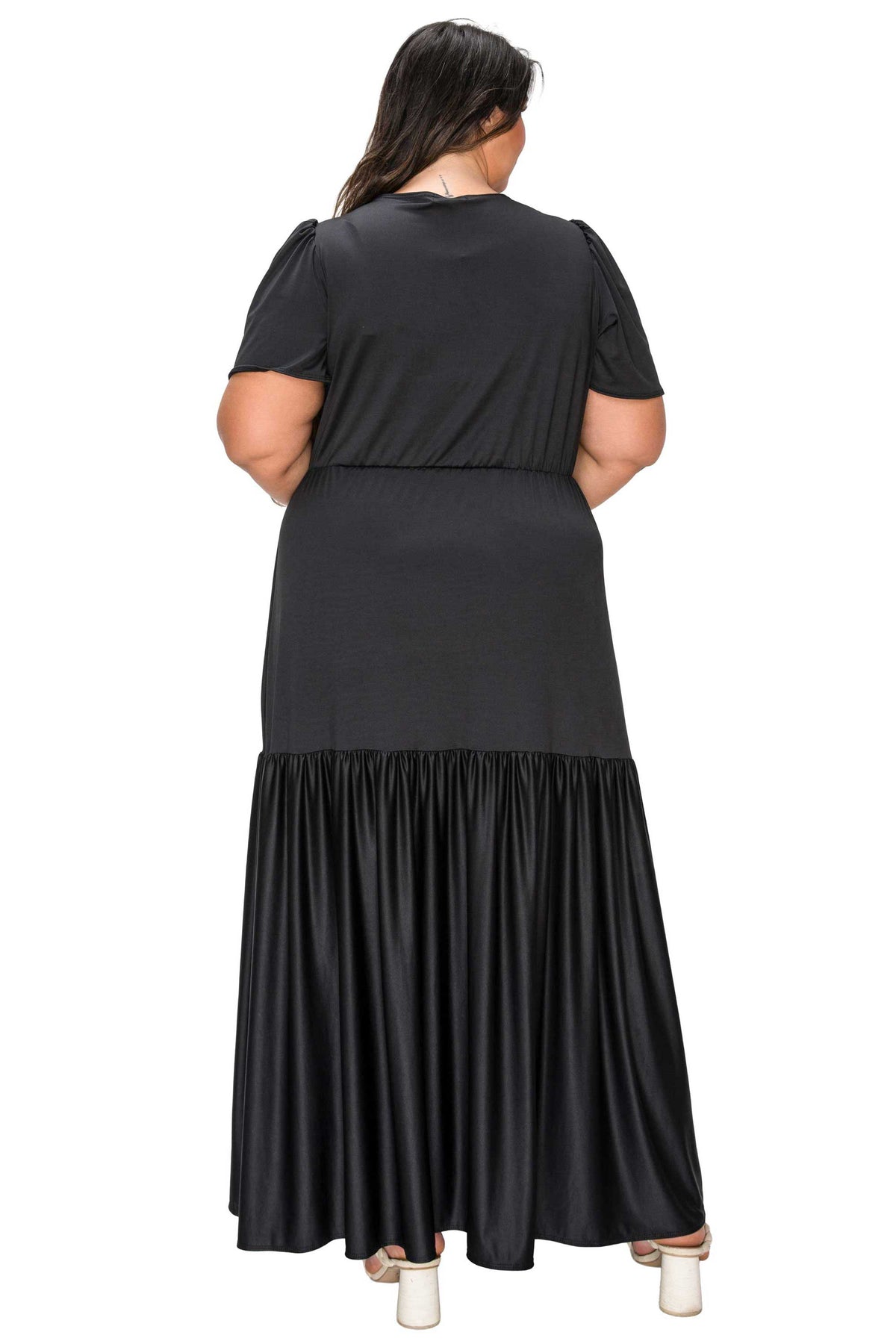L I V D Women's Plus Size Violetta Tiered Surplice Dress