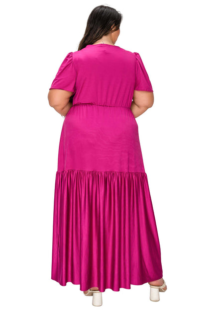 L I V D Women's Plus Size Violetta Tiered Surplice Dress