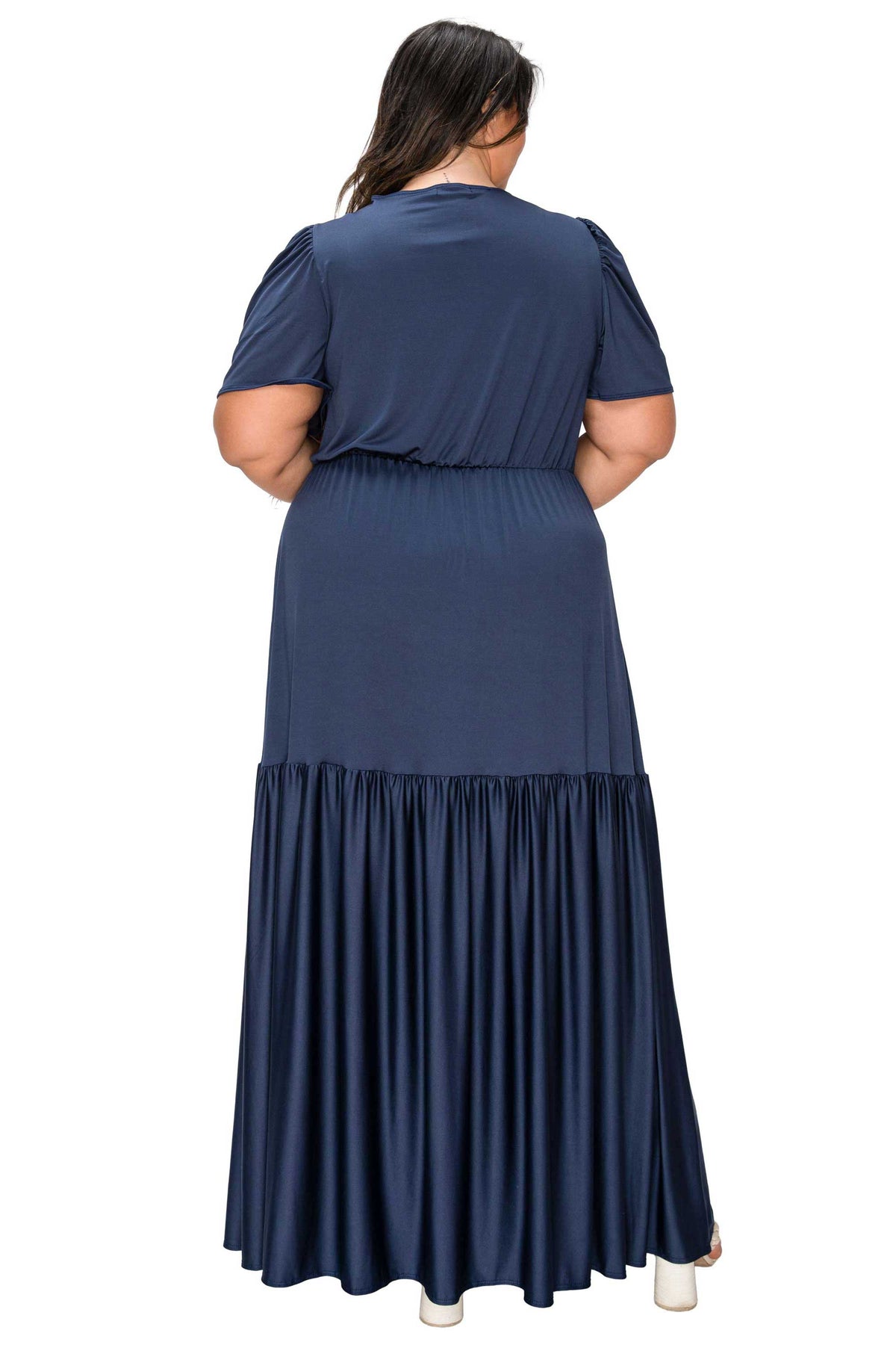 L I V D Women's Plus Size Violetta Tiered Surplice Dress