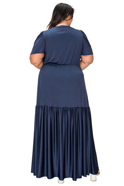 L I V D Women's Plus Size Violetta Tiered Surplice Dress