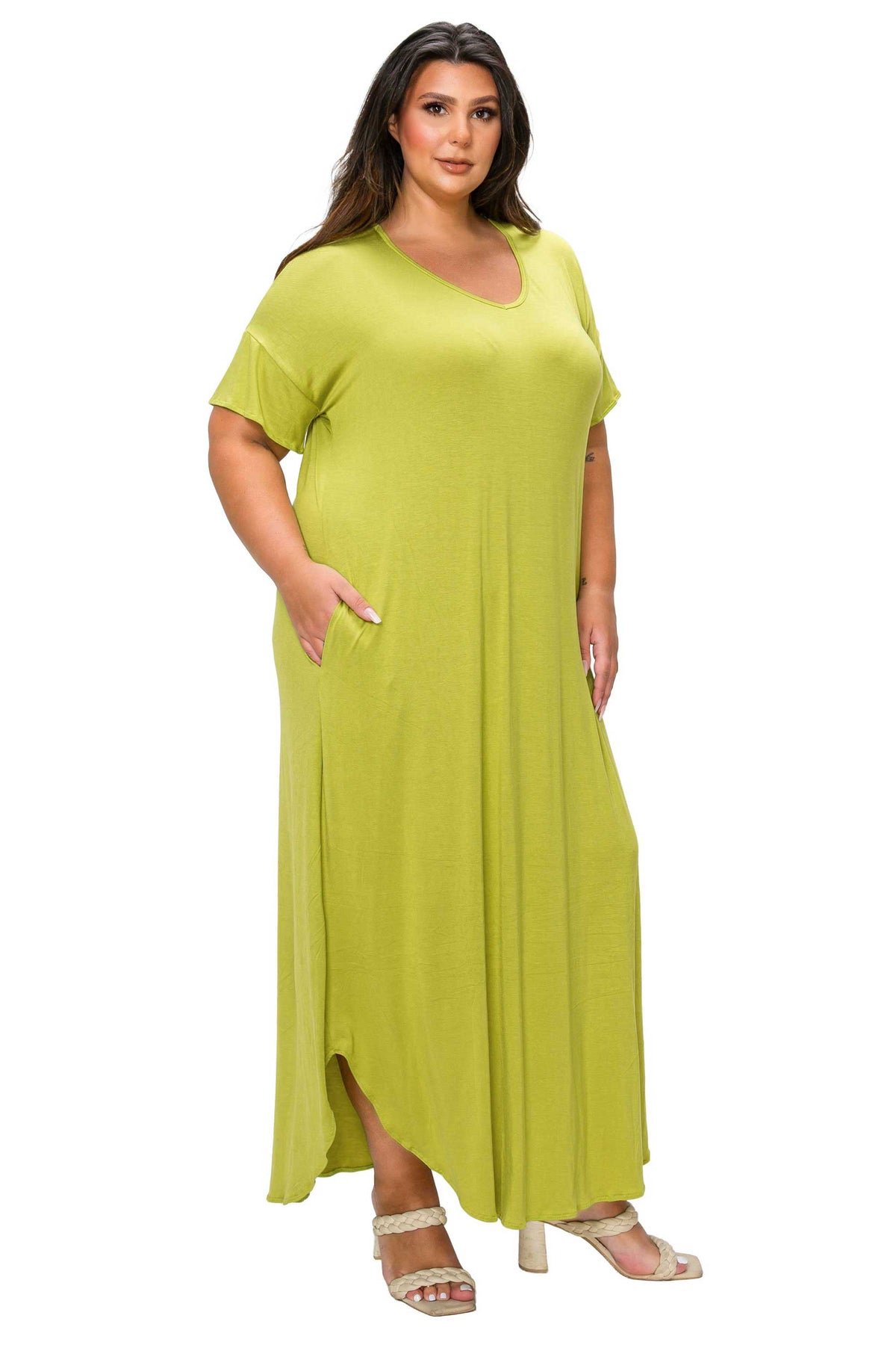 L I V D Women's Plus Size Scarlett Maxi Pocket Dress