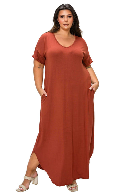 L I V D Women's Plus Size Scarlett Maxi Pocket Dress
