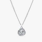 TRYNDI Rhodium Plated "Love Knot" Swarovski Crystal Accented Necklace
