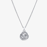 TRYNDI Rhodium Plated "Love Knot" Swarovski Crystal Accented Necklace