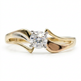 10K Gold 0.05ctw Diamond Modern Wrap Solitaire Ring