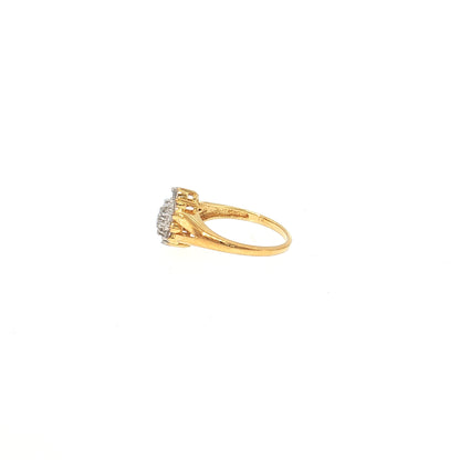 Gold Plated 0.50ctw Diamond Cluster Ring
