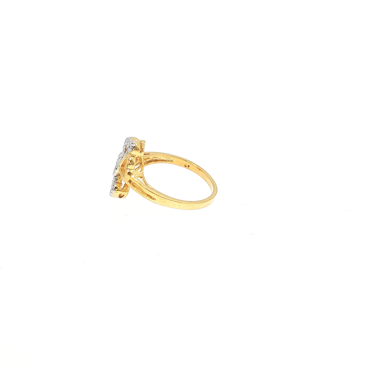 Gold Plated Diamond Accented Cascading Hearts Ring