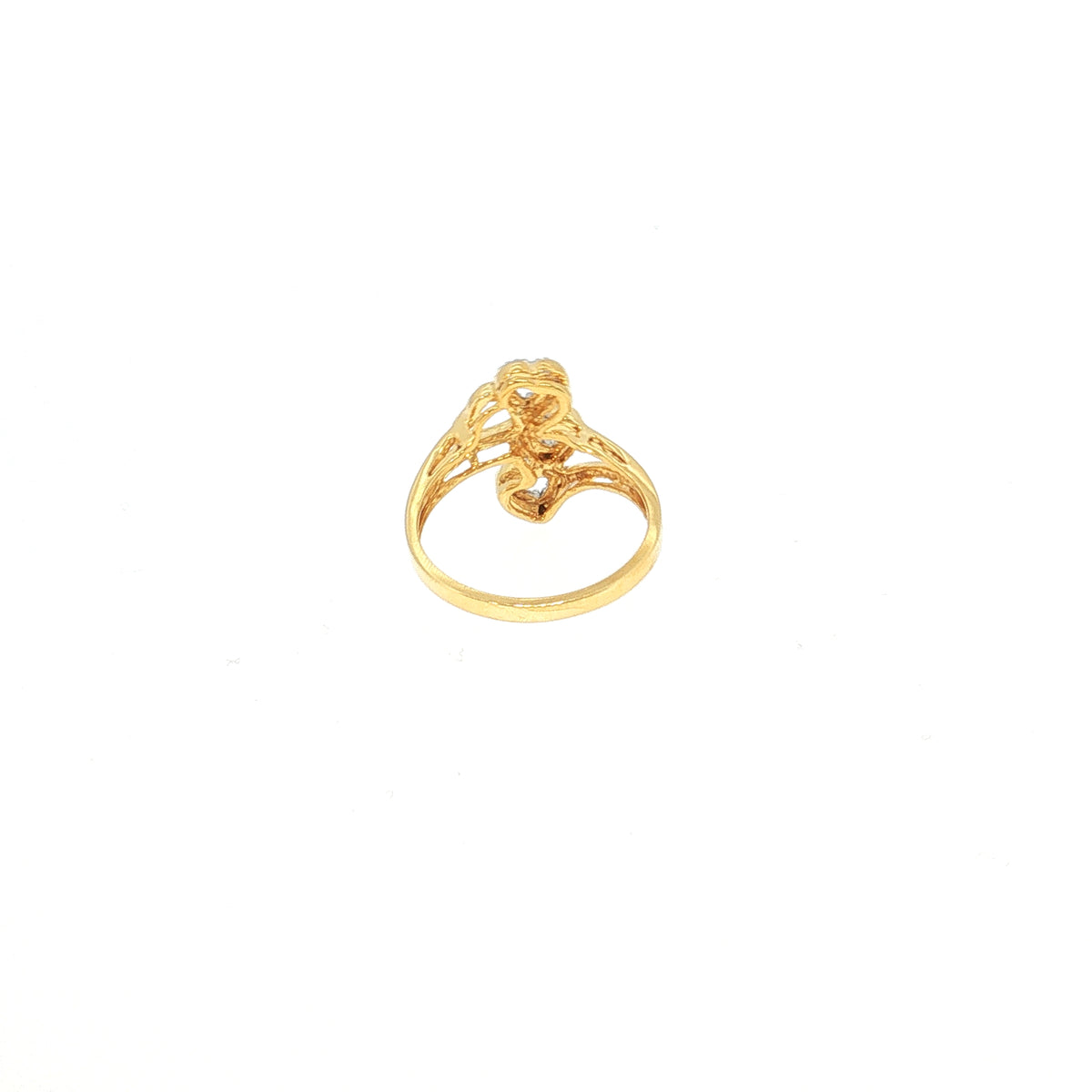 Gold Plated Diamond Accented Cascading Hearts Ring