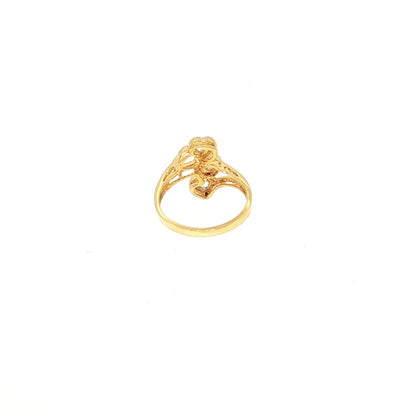 Gold Plated Diamond Accented Cascading Hearts Ring