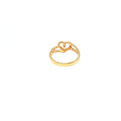 Gold Plated Diamond Accented Center Heart Ring