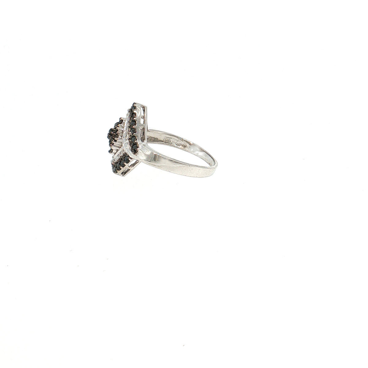 Sterling Silver 0.50ctw Black & White Diamond Wrap Ring
