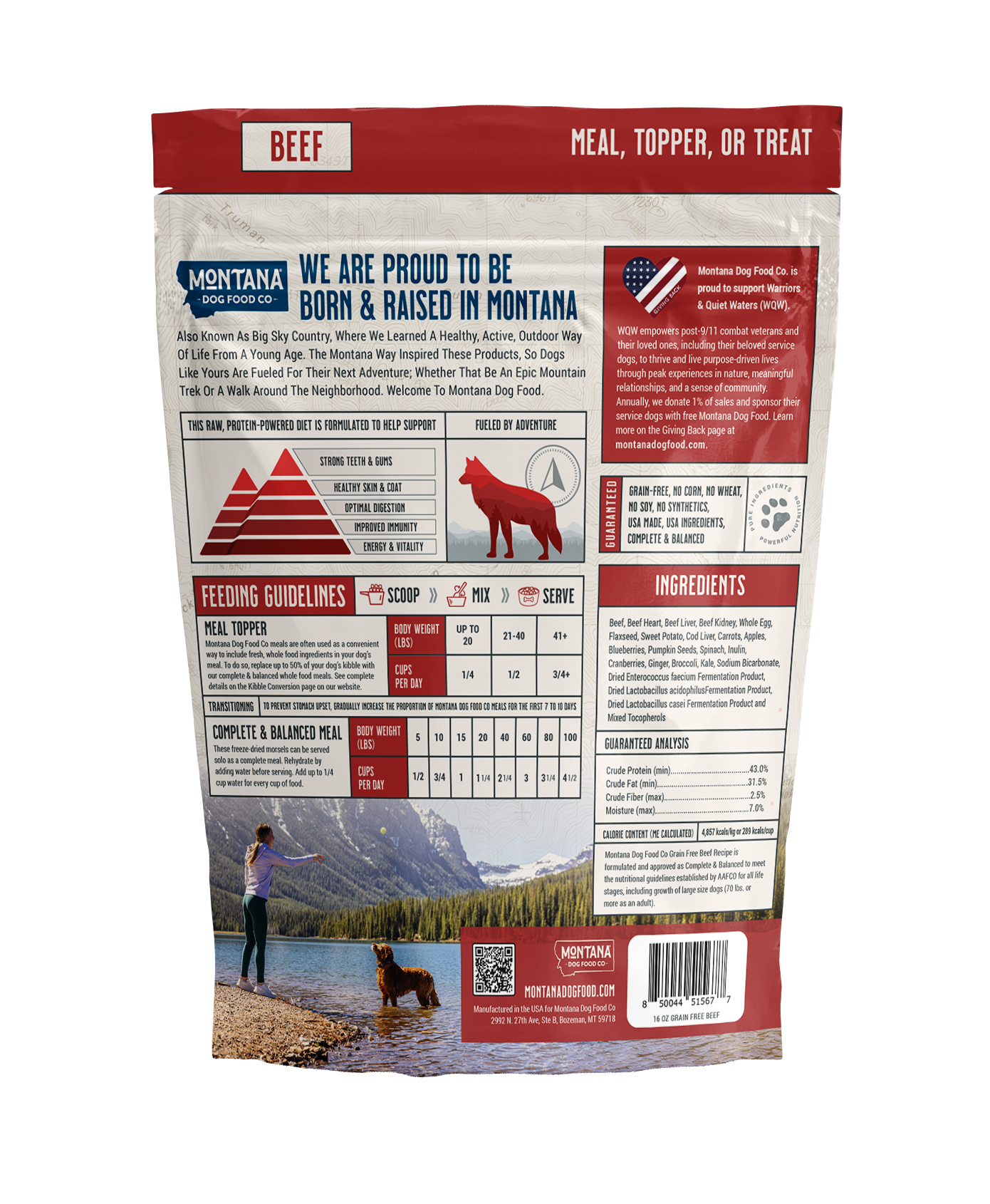 Montana Dog Food Co Grain-Free Beef Freeze-Dried Adventure Fuel Dog Food