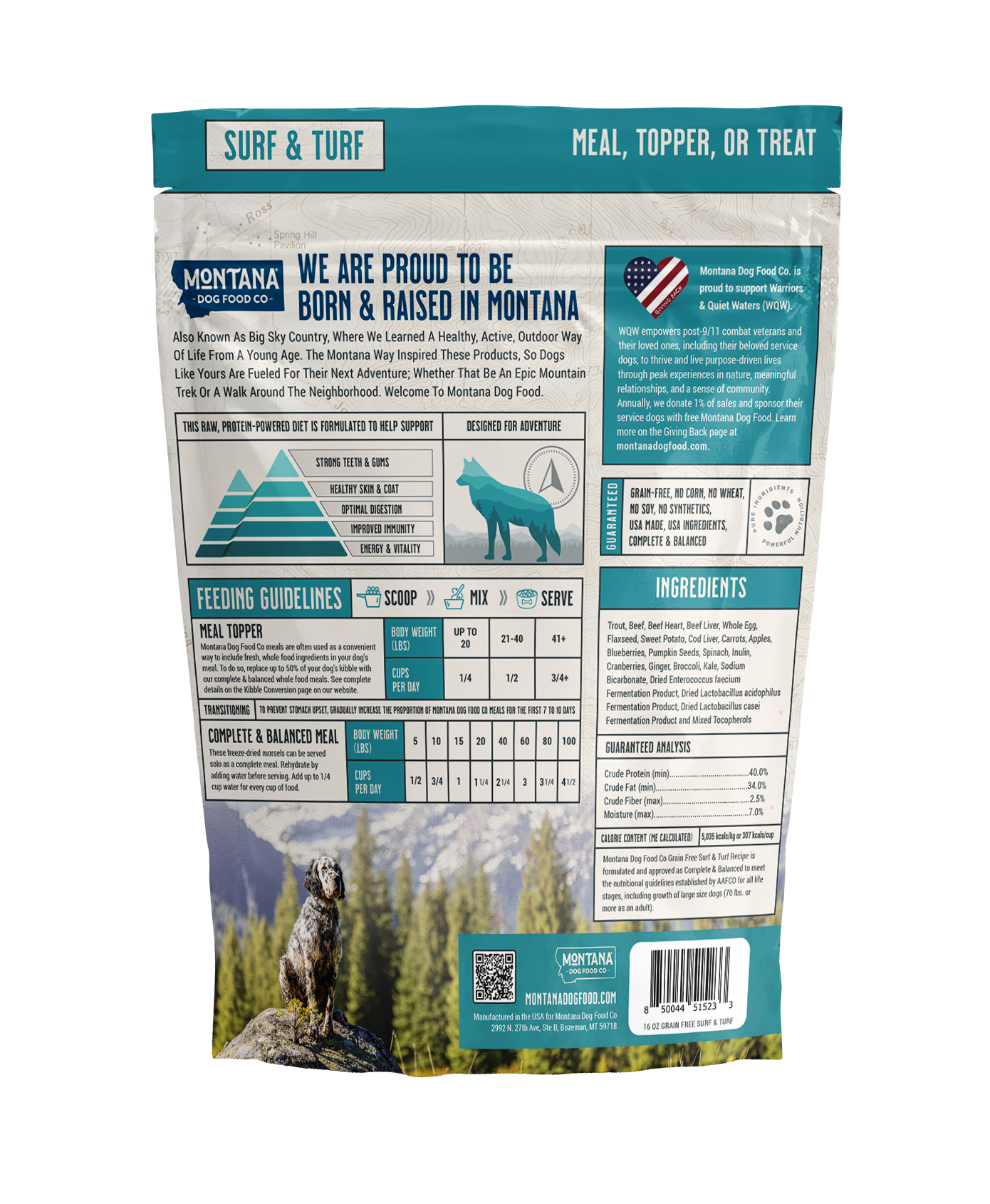 Montana Dog Food Co Grain-Free Surf & Turf Freeze-Dried Adventure Fuel Dog Food